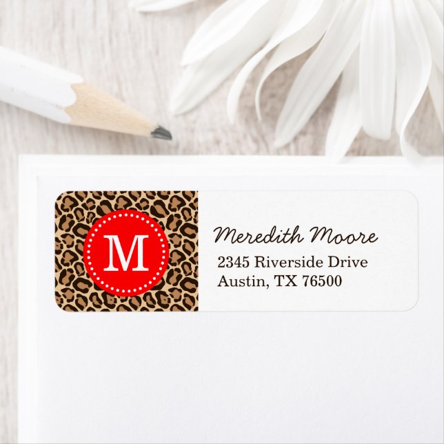 Red and Leopard Print Custom Monogram (Insitu)