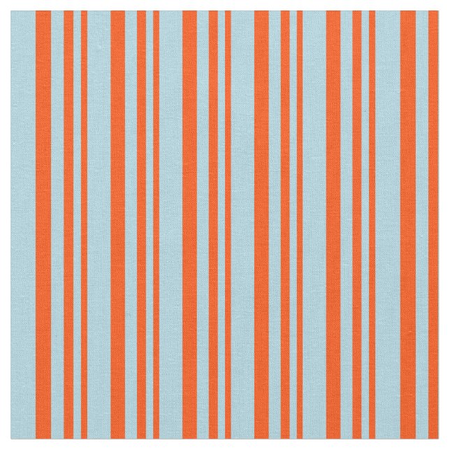 Red and Light Blue Striped/Lined Pattern Fabric (Close Up)