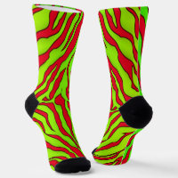 Red And Lime Tiger Stripes Animal Print 1