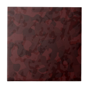 Red and Maroon Camo abstract Tile