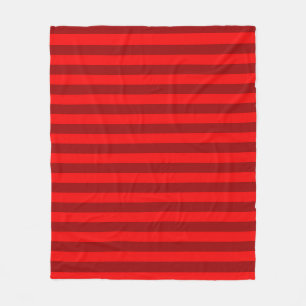 Red and Maroon Stripes Design Fleece Blanket