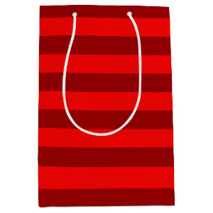 Red and Maroon Stripes Design Medium Gift Bag