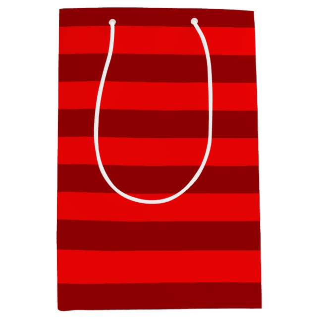 Red and Maroon Stripes Design Medium Gift Bag (Front)