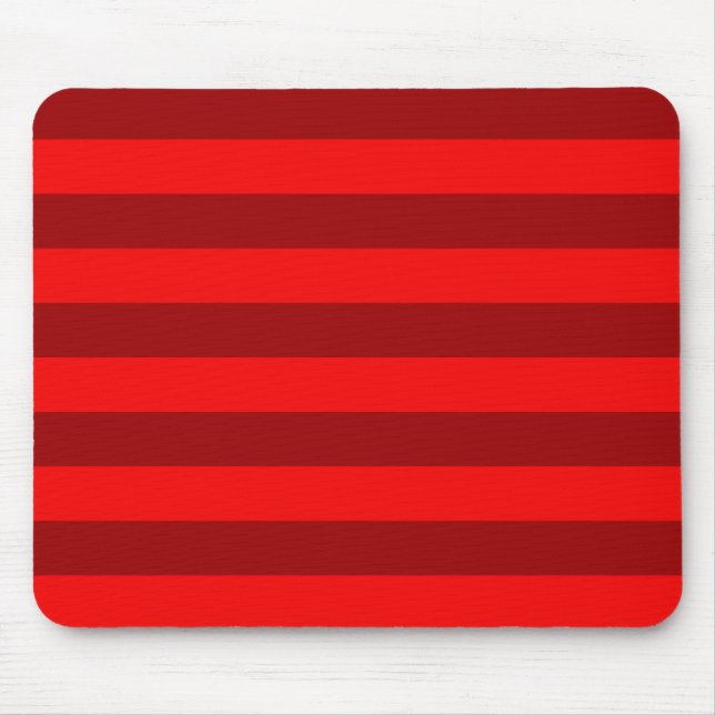 Red and Maroon Stripes Design Mouse Mat (Front)