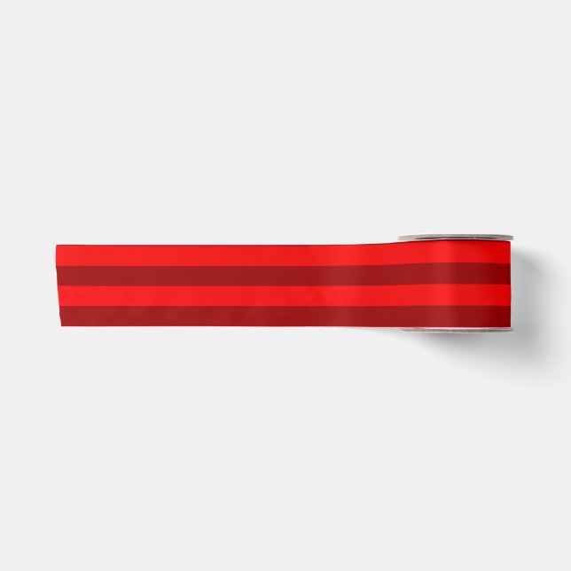 Red and Maroon Stripes Design Satin Ribbon (Front)