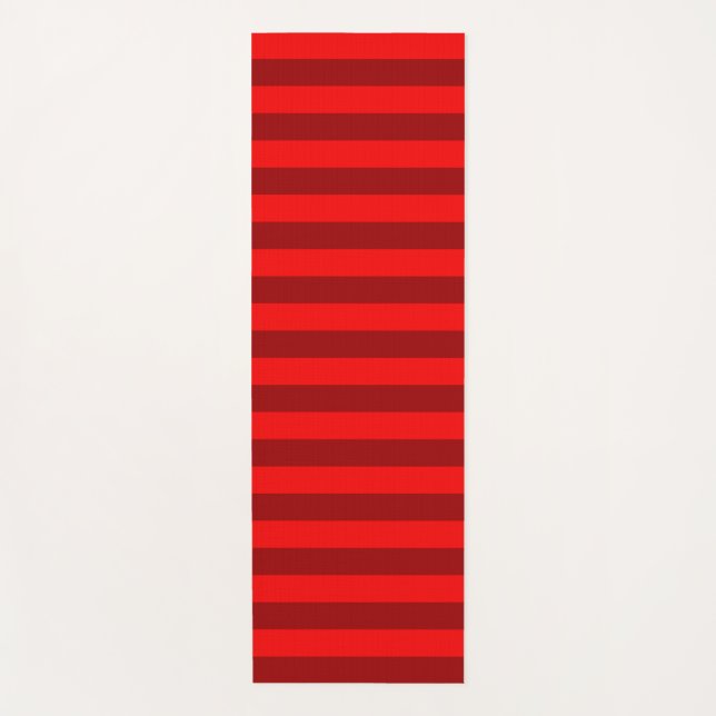 Red and Maroon Stripes Design Yoga Mat (Front)