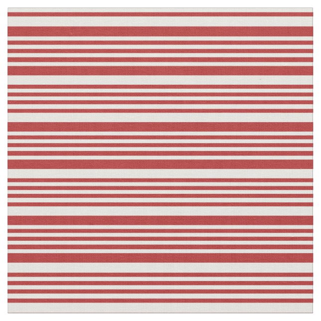 Red and Mint Cream Coloured Pattern Fabric (Close Up)
