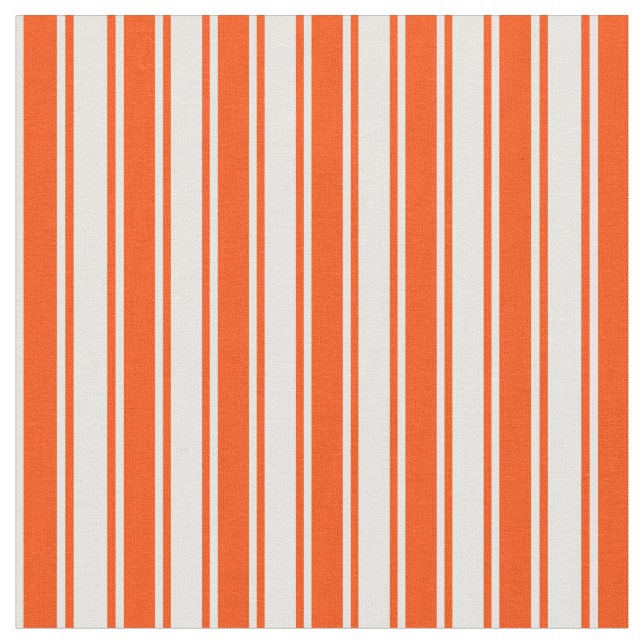 Red and Mint Cream Lined/Striped Pattern Fabric (Close Up)