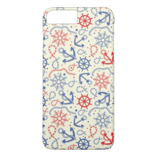 Red and navy background with anchor iPhone 8 plus/7 plus case
