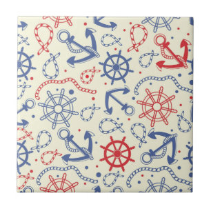Red and navy background with anchor tile