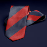 Red and Navy Blue Stripes Tie<br><div class="desc">Stylish nautical stripes pattern in bold and classic colours perfect for the office or a night downtown.</div>
