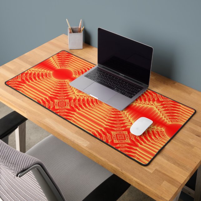 Red and orange abstract pattern desk mat (Office 2)