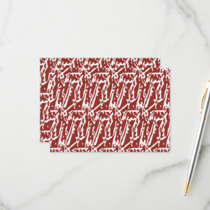 Red and orange abstract shapes blend and overlap a RSVP card