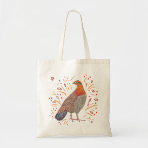 Red and orange bird tote bag