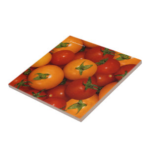 Red and Orange Cherry Tomatoes Tile