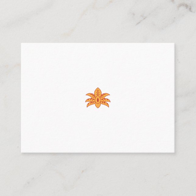red and orange colour illustration place card (Front)