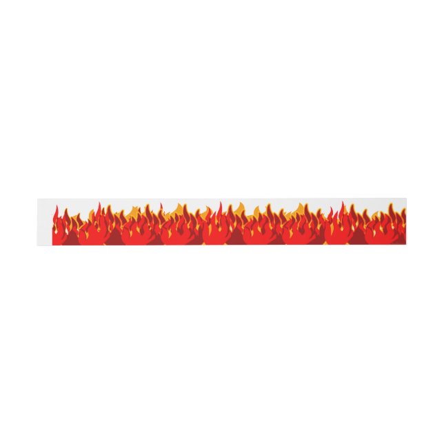 Red and Orange Flames BBQ Invitation Bands Invitation Belly Band (Flat)