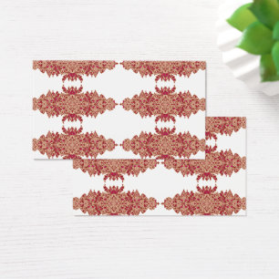Red and orange floral design with ornamental graph