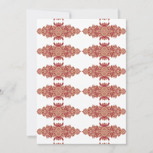 Red and orange floral design with ornamental graph invitation