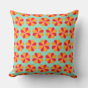Red and Orange Flower Petals Cushion