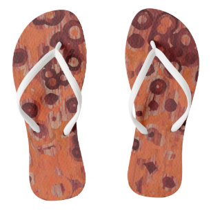 Red and Orange Geometric  Flip Flops