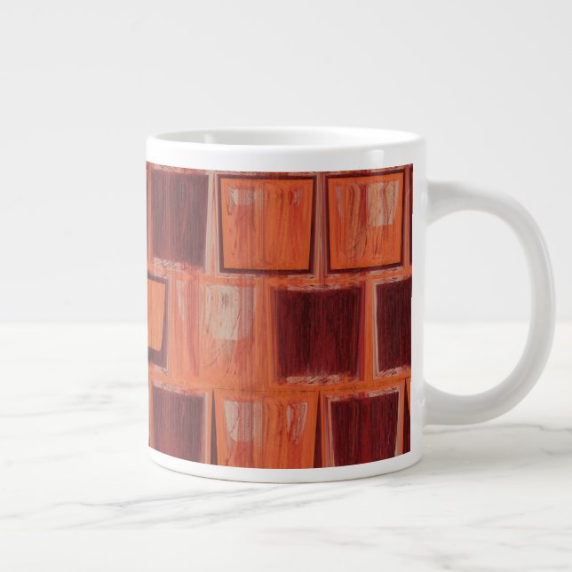 Red and Orange Geometric  Large Coffee Mug (Right)
