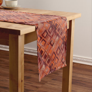 Red and Orange Geometric Medium Table Runner