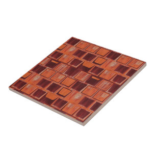 Red and Orange Geometric Tile