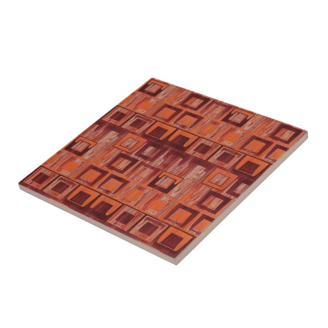 Red and Orange Geometric Tile (Side)