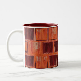 Red and Orange Geometric  Two-Tone Coffee Mug