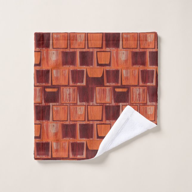 Red and Orange Geometric  Wash Cloth (Wash Cloth)