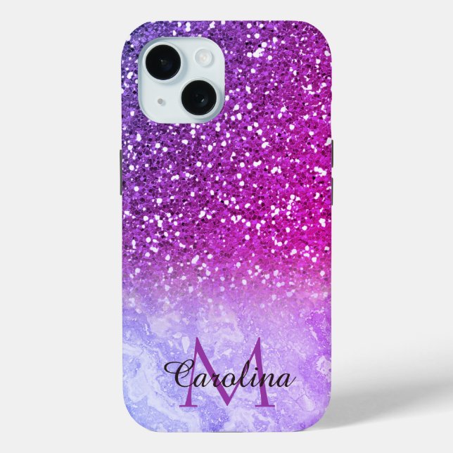 Red and Orange Glitter,  Gold Marble, Personalised Case-Mate iPhone Case (Back)