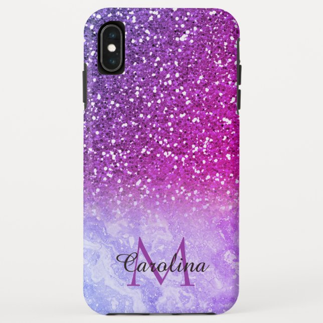 Red and Orange Glitter,  Gold Marble, Personalised Case-Mate iPhone Case (Back)