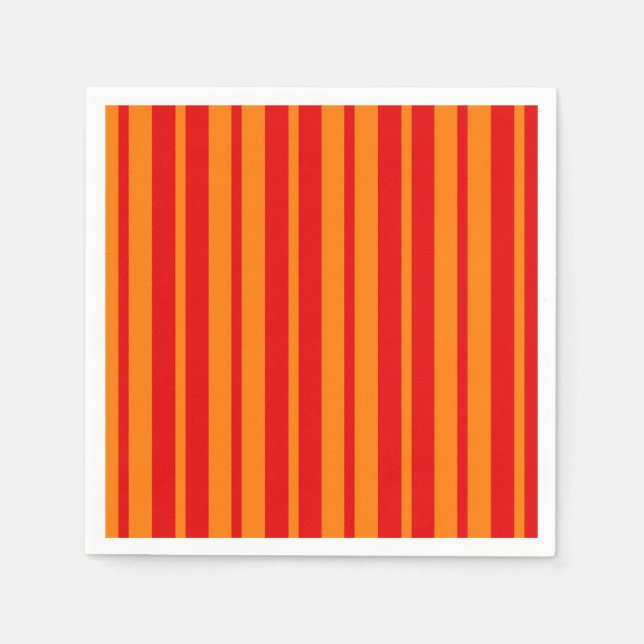 Red and Orange Stripes Design  Napkin (Front)