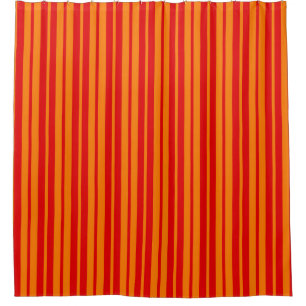 Red and Orange Stripes Design Shower Curtain