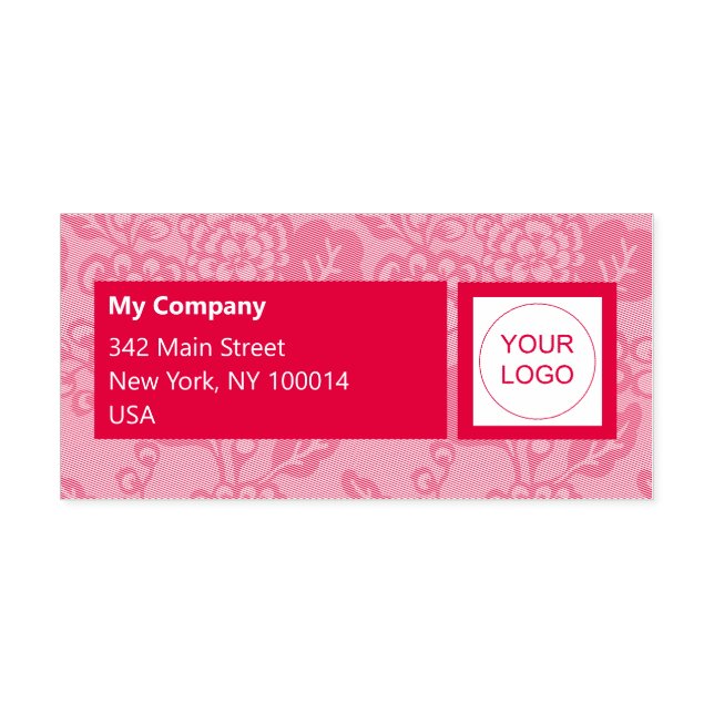 Red and Orange Vibrant and Bold Floral Pattern Self-inking Stamp (Design)
