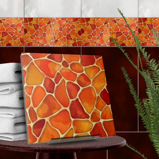 Red and Orange Watercolor cells abstract Tile (Creator Uploaded)