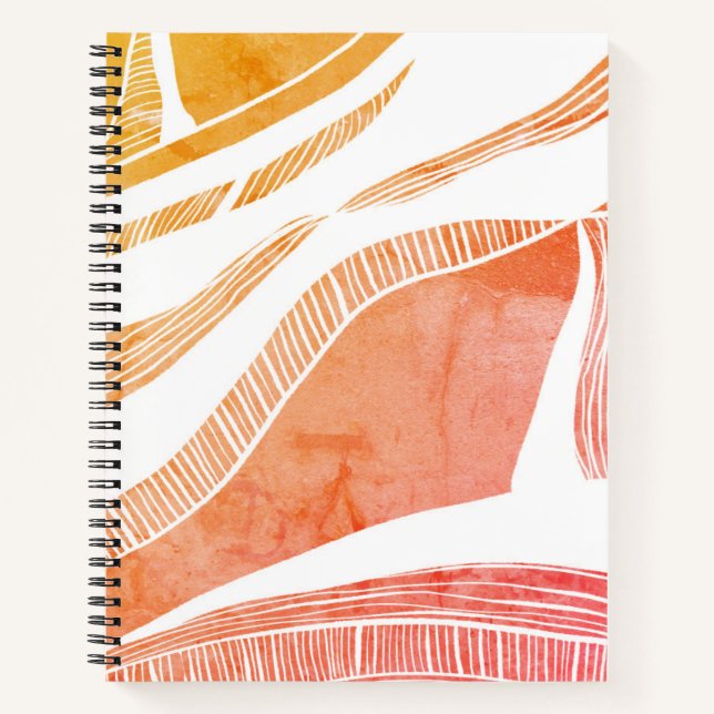 Red and Orange Wave Spiral Notebook (Front)