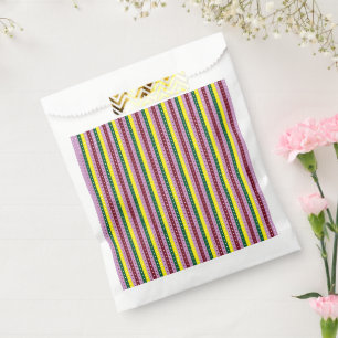 Red and orange wrapping paper with a glossy finish favour bags