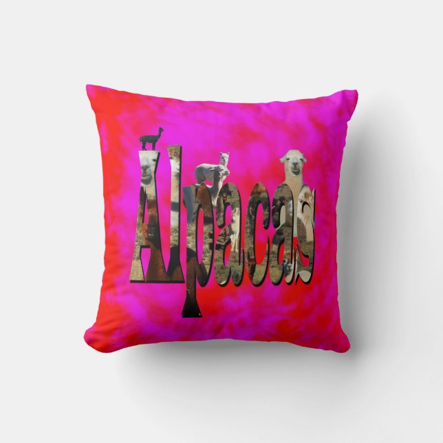 Red And Pink Alpaca Logo Design,    Cushion (Front)