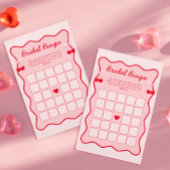 Red and Pink Bow Cherry Bridal Shower Bingo Game