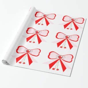 Red and Pink Bows Wrapping Paper