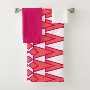Red and Pink Bowties Bath Towel Set