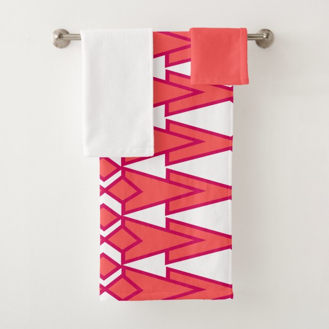 Red and Pink Bowties  Bath Towel Set (Insitu)