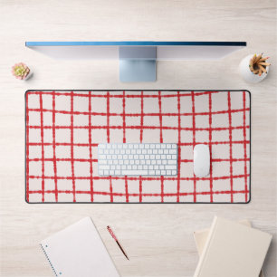 Red and Pink Check Pattern Vibrant and Stylish Desk Mat