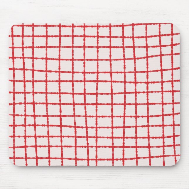 Red and Pink Check Pattern Vibrant and Stylish Mouse Mat (Front)