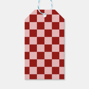Red and Pink Checkerboard Gift Tags