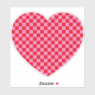 Red and Pink Checkered Heart