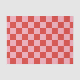 Red and Pink Chequerboard Pattern Tissue Paper