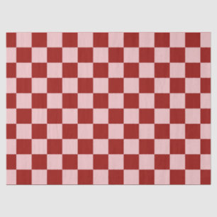 Red and Pink Chequerboard Tissue Paper